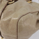 Miu Miu Hand Bag Leather 2way Beige Gold Auth 167884M-13