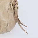 Miu Miu Hand Bag Leather 2way Beige Gold Auth 167884M-17