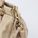 Miu Miu Hand Bag Leather 2way Beige Gold Auth 167884M-18