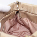 Miu Miu Hand Bag Leather 2way Beige Gold Auth 167884M-23