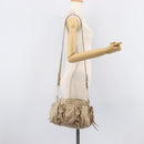 Miu Miu Hand Bag Leather 2way Beige Gold Auth 167884M-27