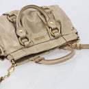Miu Miu Hand Bag Leather 2way Beige Gold Auth 167884M-6