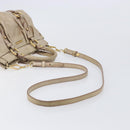 Miu Miu Hand Bag Leather 2way Beige Gold Auth 167884M-9