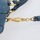Miu Miu Hand Bag Leather 2way Blue Gold Auth 167885M-13