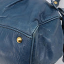 Miu Miu Hand Bag Leather 2way Blue Gold Auth 167885M-19