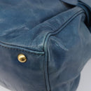 Miu Miu Hand Bag Leather 2way Blue Gold Auth 167885M-17