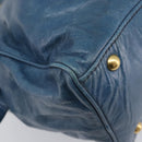 Miu Miu Hand Bag Leather 2way Blue Gold Auth 167885M-22