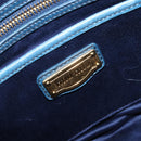 Miu Miu Hand Bag Leather 2way Blue Gold Auth 167885M-26