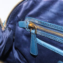 Miu Miu Hand Bag Leather 2way Blue Gold Auth 167885M-29