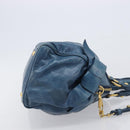 Miu Miu Hand Bag Leather 2way Blue Gold Auth 167885M-4