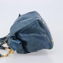 Miu Miu Hand Bag Leather 2way Blue Gold Auth 167885M-4