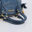 Miu Miu Hand Bag Leather 2way Blue Gold Auth 167885M-7