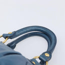 Miu Miu Hand Bag Leather 2way Blue Gold Auth 167885M-8