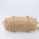 Miu Miu Hand Bag Leather 2way Beige Gold Auth 167886M-5