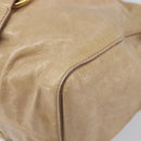 Miu Miu Hand Bag Leather 2way Beige Gold Auth 167886M-17