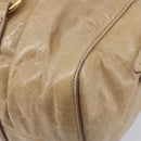 Miu Miu Hand Bag Leather 2way Beige Gold Auth 167886M-19