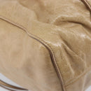 Miu Miu Hand Bag Leather 2way Beige Gold Auth 167886M-20