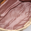 Miu Miu Hand Bag Leather 2way Beige Gold Auth 167886M-10