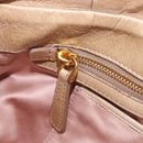 Miu Miu Hand Bag Leather 2way Beige Gold Auth 167886M-27