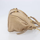 Miu Miu Hand Bag Leather 2way Beige Gold Auth 167886M-3