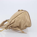 Miu Miu Hand Bag Leather 2way Beige Gold Auth 167886M-4