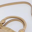 Miu Miu Hand Bag Leather 2way Beige Gold Auth 167886M-14