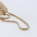 Miu Miu Hand Bag Leather 2way Beige Gold Auth 167886M-8