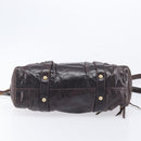 Miu Miu Hand Bag Leather 2way Brown Gold Auth 167887M-5