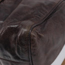 Miu Miu Hand Bag Leather 2way Brown Gold Auth 167887M-17