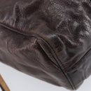 Miu Miu Hand Bag Leather 2way Brown Gold Auth 167887M-17