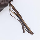 Miu Miu Hand Bag Leather 2way Brown Gold Auth 167887M-25