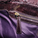 Miu Miu Hand Bag Leather 2way Brown Gold Auth 167887M-29