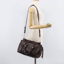 Miu Miu Hand Bag Leather 2way Brown Gold Auth 167887M-31