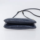 Miu Miu Shoulder Bag Leather Blue Gold Auth 167888A-11