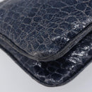 Miu Miu Shoulder Bag Leather Blue Gold Auth 167888A-13