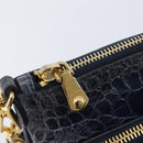 Miu Miu Shoulder Bag Leather Blue Gold Auth 167888A-18