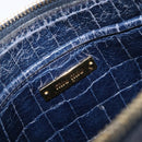 Miu Miu Shoulder Bag Leather Blue Gold Auth 167888A-22