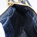 Miu Miu Shoulder Bag Leather Blue Gold Auth 167888A-22