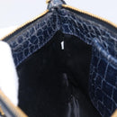 Miu Miu Shoulder Bag Leather Blue Gold Auth 167888A-24