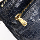 Miu Miu Shoulder Bag Leather Blue Gold Auth 167888A-25