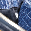 Miu Miu Shoulder Bag Leather Blue Gold Auth 167888A-27