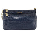 Miu Miu Shoulder Bag Leather Blue Gold Auth 167888A-13