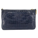 Miu Miu Shoulder Bag Leather Blue Gold Auth 167888A-2