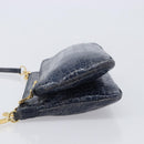Miu Miu Shoulder Bag Leather Blue Gold Auth 167888A-4