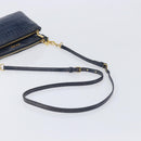 Miu Miu Shoulder Bag Leather Blue Gold Auth 167888A-7