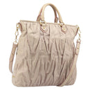 Miu Miu Hand Bag Leather 2way Pink Gold Auth 167890A-1