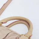 Miu Miu Hand Bag Leather 2way Pink Gold Auth 167890A-10