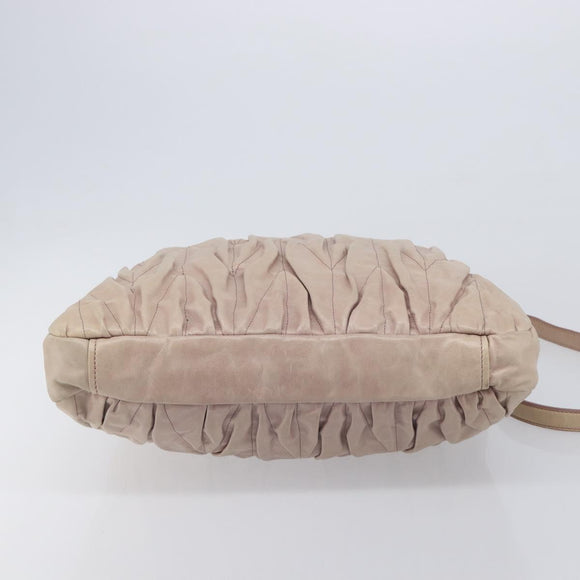Miu Miu Hand Bag Leather 2way Pink Gold Auth 167890A