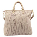 Miu Miu Hand Bag Leather 2way Pink Gold Auth 167890A-2