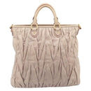 Miu Miu Hand Bag Leather 2way Pink Gold Auth 167890A-3